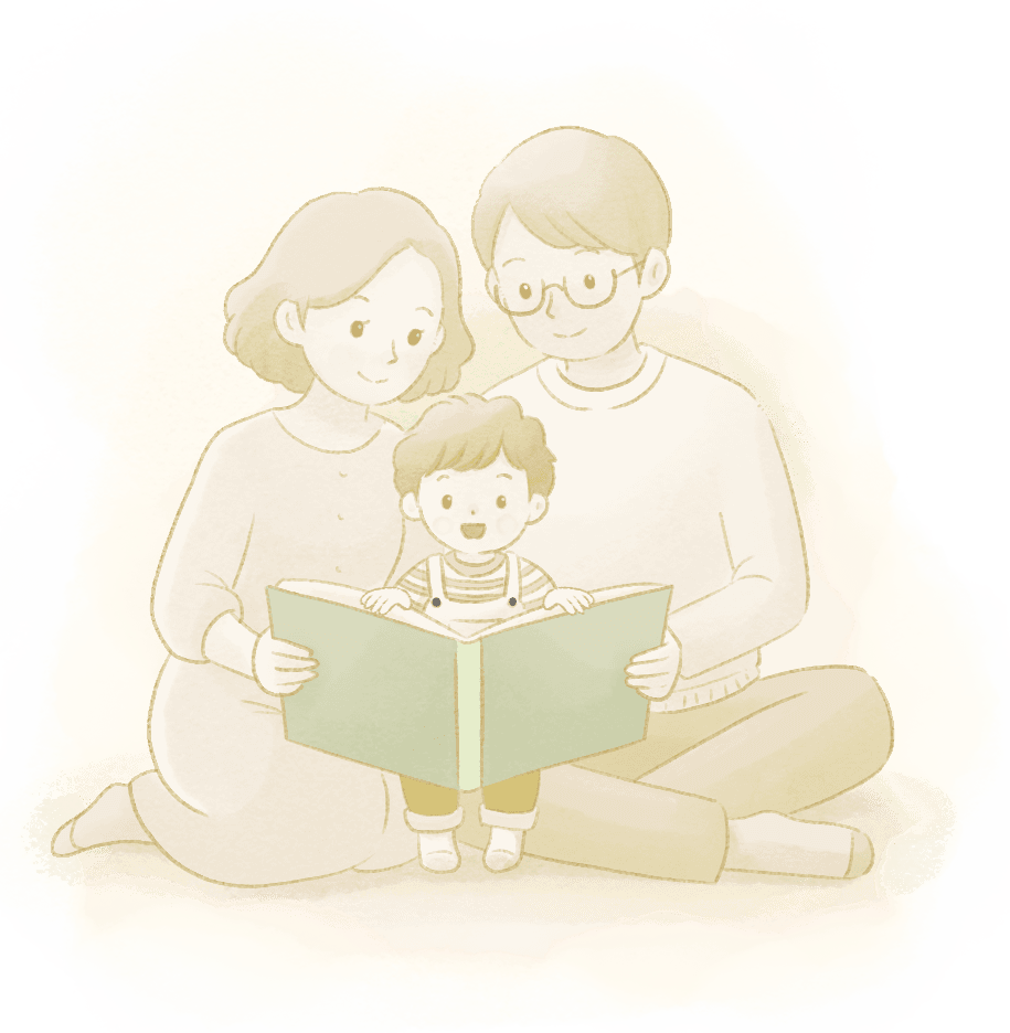 Family reading together