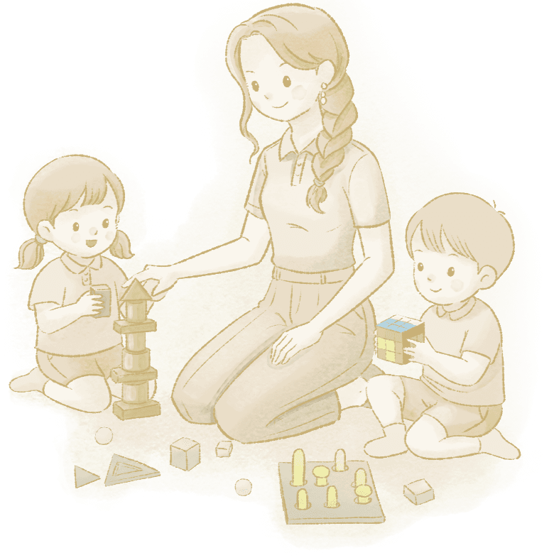 Teacher with students